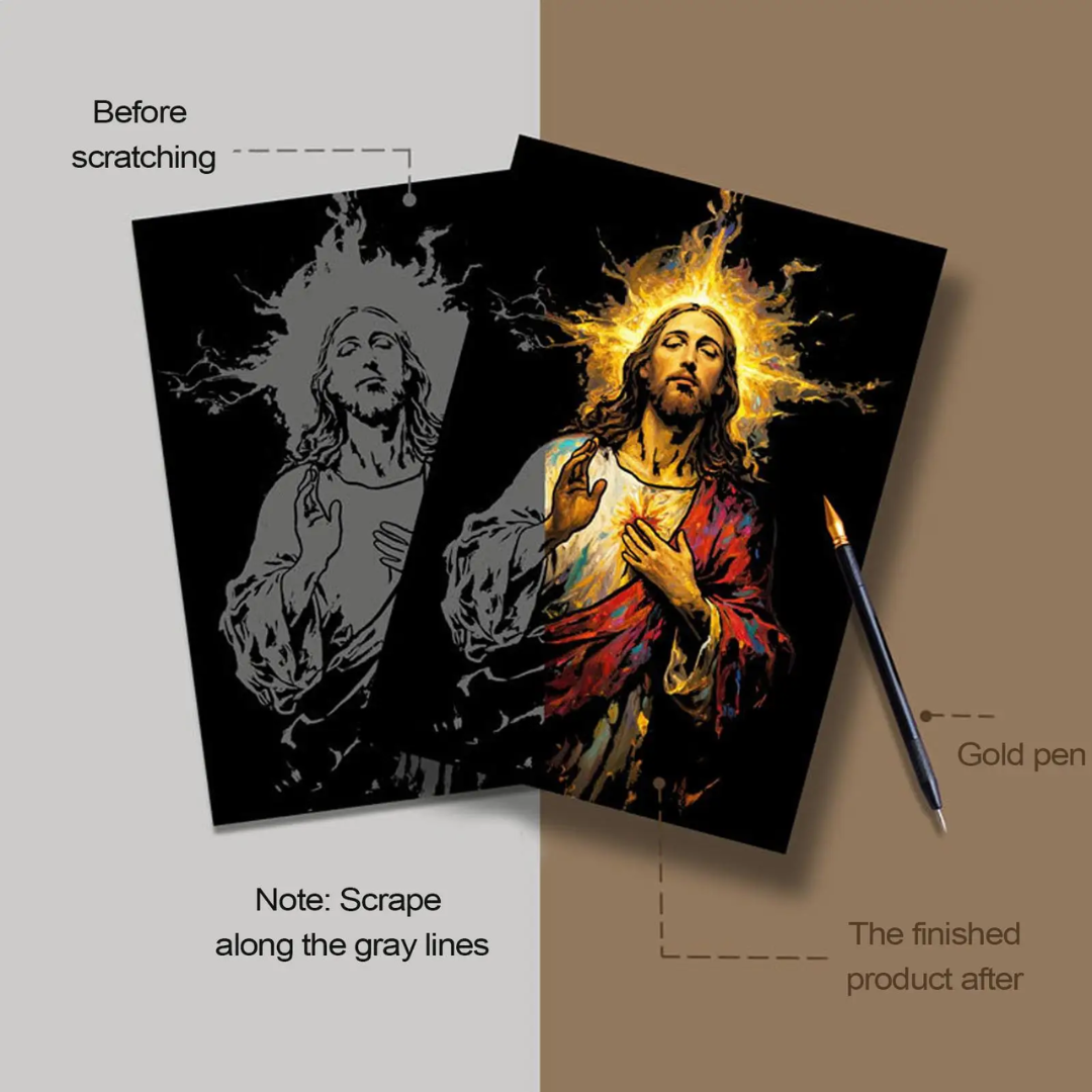 Scratch Painting Jesus