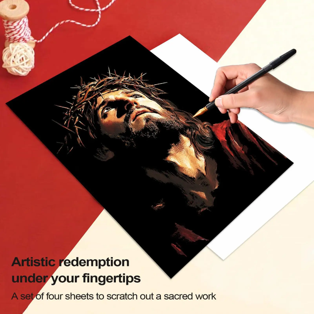 Scratch Painting Jesus